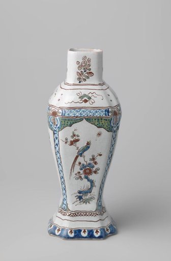 Vase decorated with birds and flowers