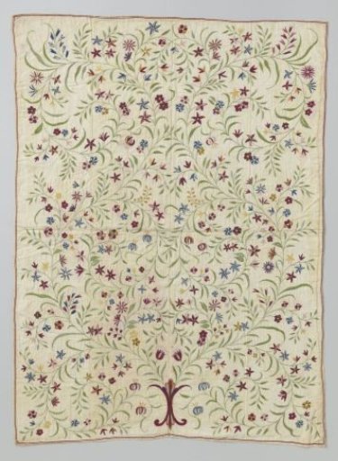 Carpet of Eastern textile; with multicoloured embroidery