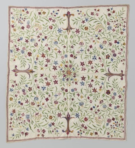 Carpet of Eastern textile with embroidery