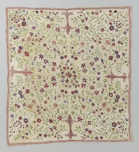 Cloth of Eastern textile with multicoloured embroidery