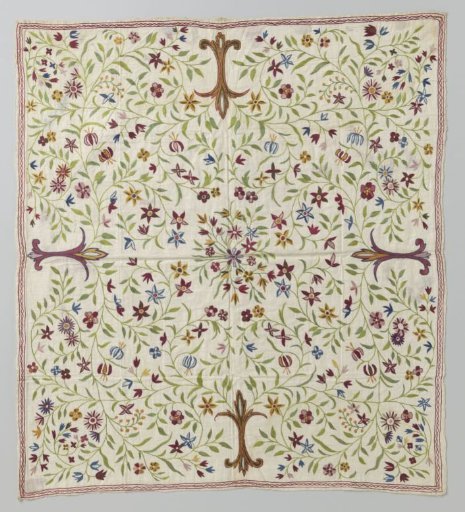 Cloth of Eastern textile with multicoloured embroidery