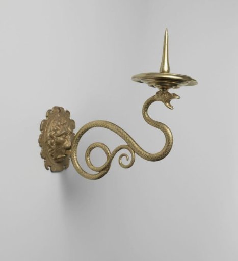 Wall Sconce with Lion's Head and Snake