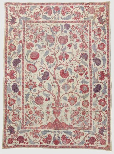 Chintz palampore with flowering tree motif