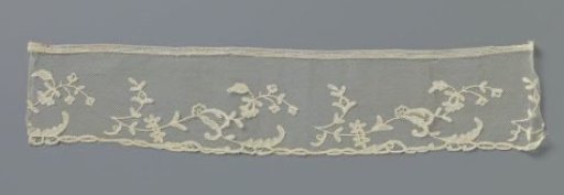 Strip of Appliqué Lace with Mimosa Sprigs