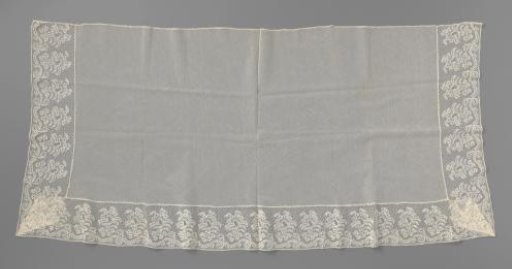 Veil with a Strip of Bobbin Lace with 'Diamond Feathers'