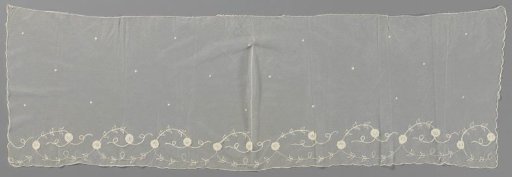 Veil of mixed lace with sparse scrolling