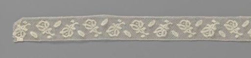 Insert of bobbin lace with up-and-down roses on a branch