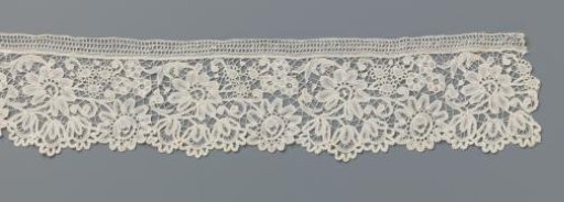 Strip of Bobbin Lace with Three Hanging Bellflowers