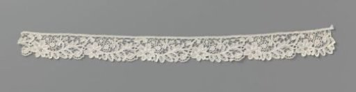 Strip of Bobbin Lace with Volute Scrolls and Rosettes