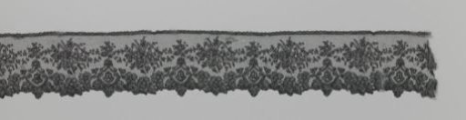 Strip of bobbin lace in Japanese style with shield-shaped medallions