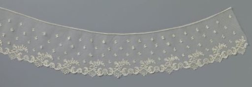 Strip of appliqué lace with leaves waving to the left