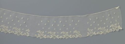 Strip of appliqué lace with leaves waving to the left