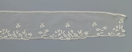 Strip of appliqué lace with widely scattered fruit branches