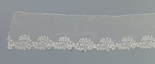Strip of appliqué lace with blossom sprigs