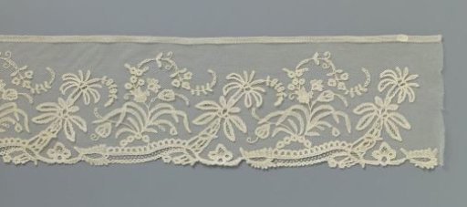 Japanese strip appliqué lace with palm tree