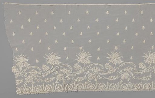 Strip of Appliqué Lace with Imperial Crown and Iris