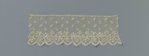 Strip of needle lace with zigzag shells