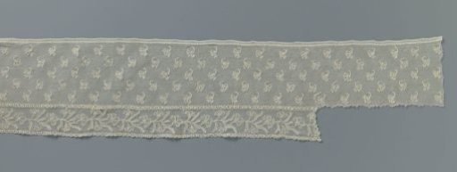 Strip of needle lace with cornflowers