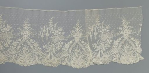 Japanese strip of appliqué lace with the pear-shaped medallions