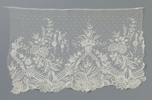 Strip of Japanese appliqué lace with pear-shaped medallions