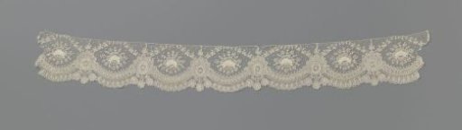 Strip of needle lace with hanging hearts