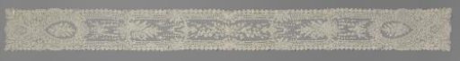 Barbe or Headdress of Needle Lace with Willow Leaves