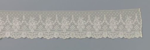 Strip of bobbin lace with open profile border