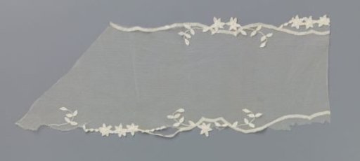 Strip of Appliqué Lace of Machine-Made Ribbon Lace with Star Flowers on Machine-Made Tulle