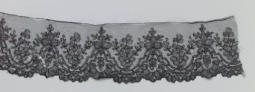 Strip of Bobbin Lace with Hollow and Convex Double Borders