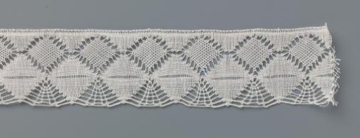 Strip of bobbin lace with spiderweb