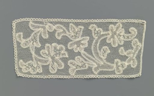 Strip of mixed lace with broad spiral vine