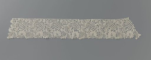 Strip of Needle Lace with Cut-Out Leaf
