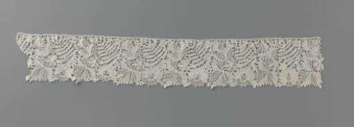 Strip of Needle Lace with Cut-Out Leaf