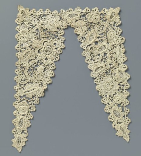 Piece of Crocheted Lace Imitating Coarse Venetian Needle Lace
