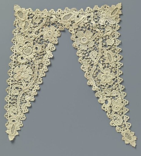 Piece of Crocheted Lace Imitating Coarse Venetian Needle Lace
