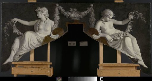 Overdoor with Representation of Two Reclining Women with Garlands