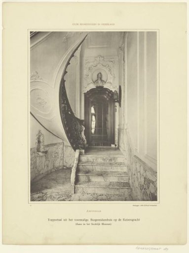 Parts of the staircase portal from the building at Keizersgracht 187, Amsterdam