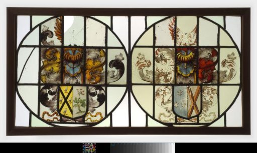 Panel with in the coat of arms, among others, four birds