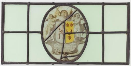 Pane with Coat of Arms with Inscription "Joossen Van Rouen ... 1648"
