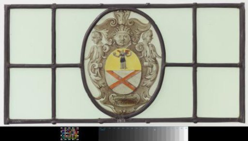 Ruit met wapenschild met onderschrift "Margrieta van Vechten 1646"
