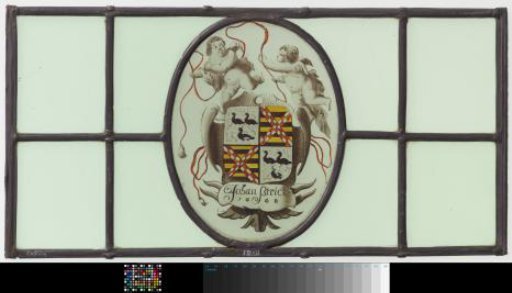Heraldic Panel with Inscription "Johan Strick 1648"