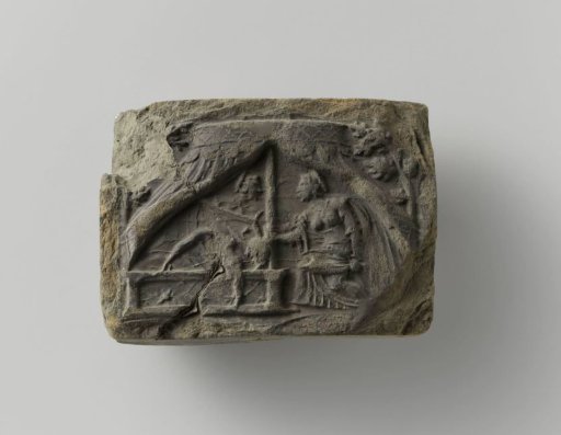 Fireplace depicting Judith about to behead the sleeping Holofernes in his tent
