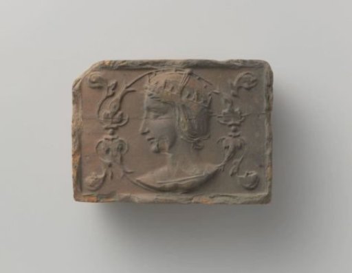 Fireplace stone with a representation of a Roman emperor
