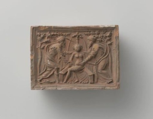 Fireplace tile with a representation of Susanna