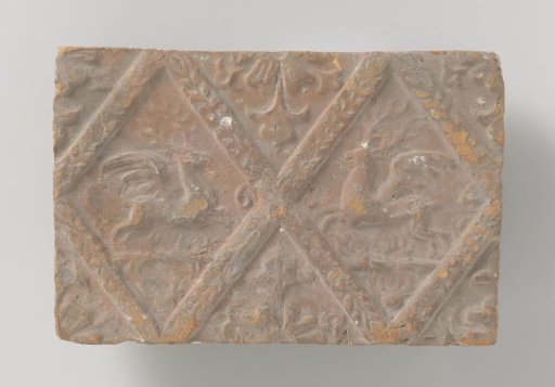 Fireplace Stone with the Year 1614 and Two Flying Stags