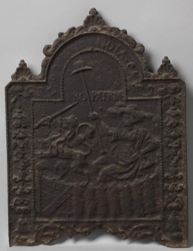 Hearth Plate with the Dutch Maiden and Dutch Lion in the Dutch Garden