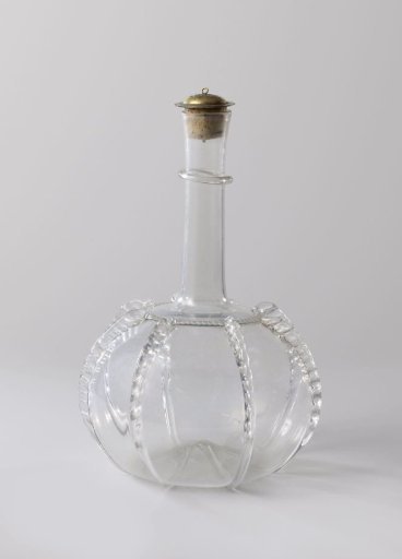 Carafe with a globular body and fluted ribs