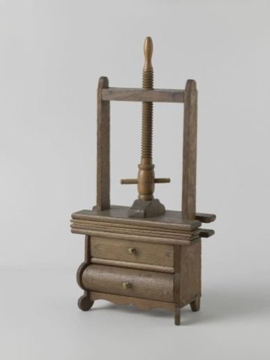 Miniature of a linen press, toy
