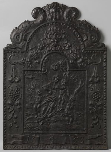 Hearth plate with Charity and date 1653