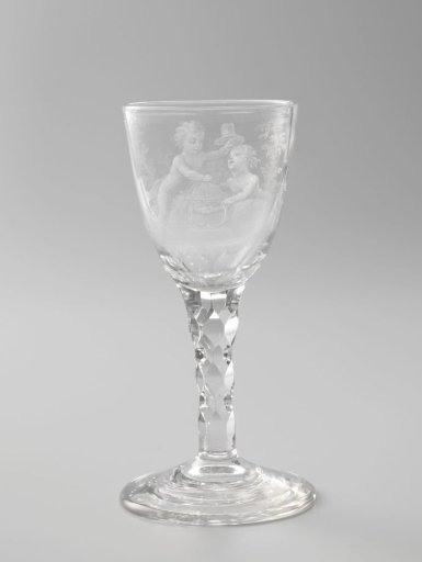 Goblet with a scene possibly relating to the alliance with the French Republic in 1795 and Freemason symbols